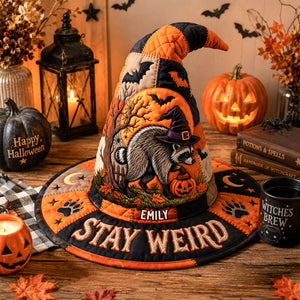 Special Raccoon Quilted Witch Hat, Personalized Gift For Halloween 03qhdh180826 - Quilted Witch Hat - GoDuckee