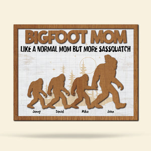 Personalized Gifts For Mom Wood Sign Sassquatch Bigfoot Mom - Wood Signs - GoDuckee