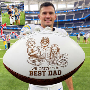 Catch The Best Dad Football Ball - Custom Photo Gifts For Dad 02QHLU290526 - American Football - GoDuckee