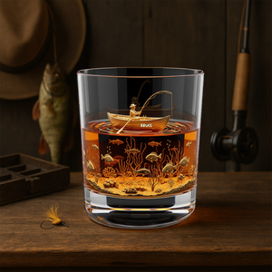 Fishing Man Whiskey Glass - Personalized Gifts For Fishing Lovers 01TOLU070825 - Whiskey Glass - GoDuckee