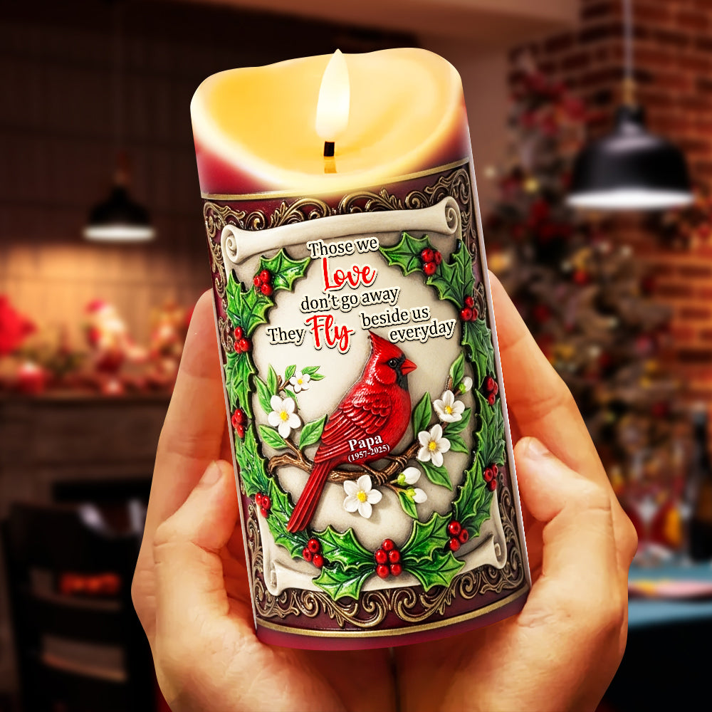 Fly Beside Us Cardinal LED Candle - Personalized Christmas Gifts For Loved Ones 01TOLU080925 - Led Candle - GoDuckee