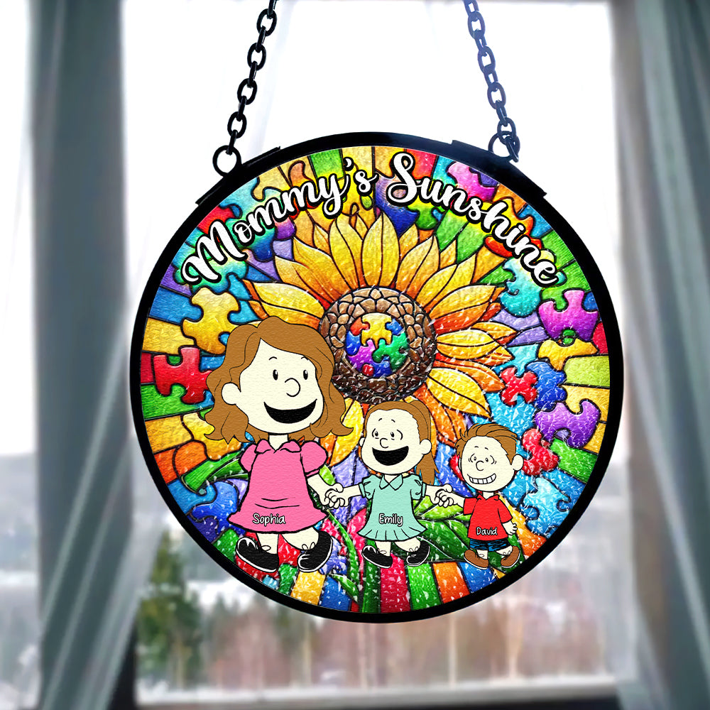 Personalized Gifts For Autism Mom Stained Glass 03kaqn250225hh - Ornament - GoDuckee
