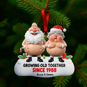 Growing Old Couple Ornament - Personalized Funny Gifts For Couple 04OHLU031025 - Ornament - GoDuckee