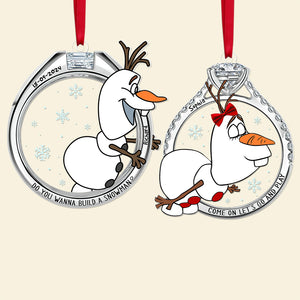 Personalized Gifts For Couple Matching Ornament, Naughty Snowman in Christmas Rings 01tgqn270924 - Ornament - GoDuckee