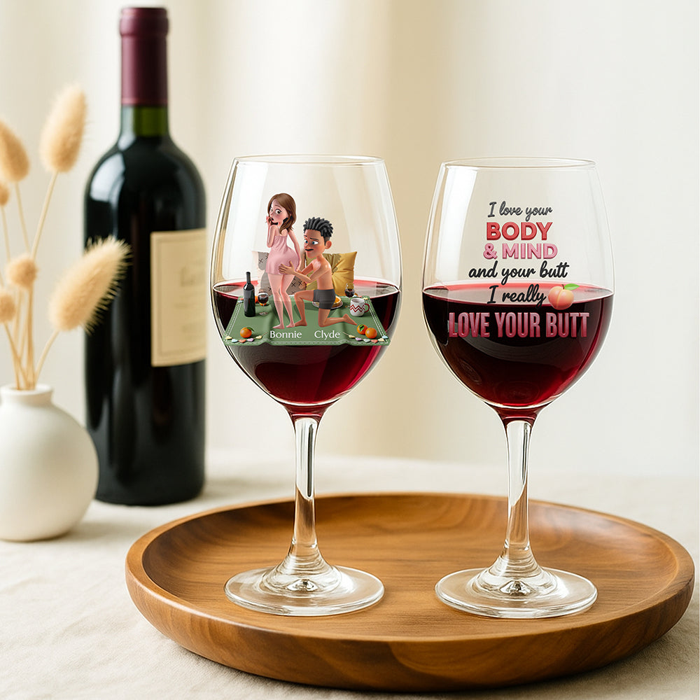 Naughty Couple Wine Glass - Personalized Gifts For Couple 02ohta150825 - Wine Glass - GoDuckee