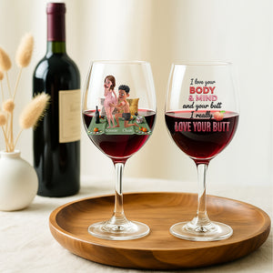 Naughty Couple Wine Glass - Personalized Gifts For Couple 02ohta150825 - Wine Glass - GoDuckee