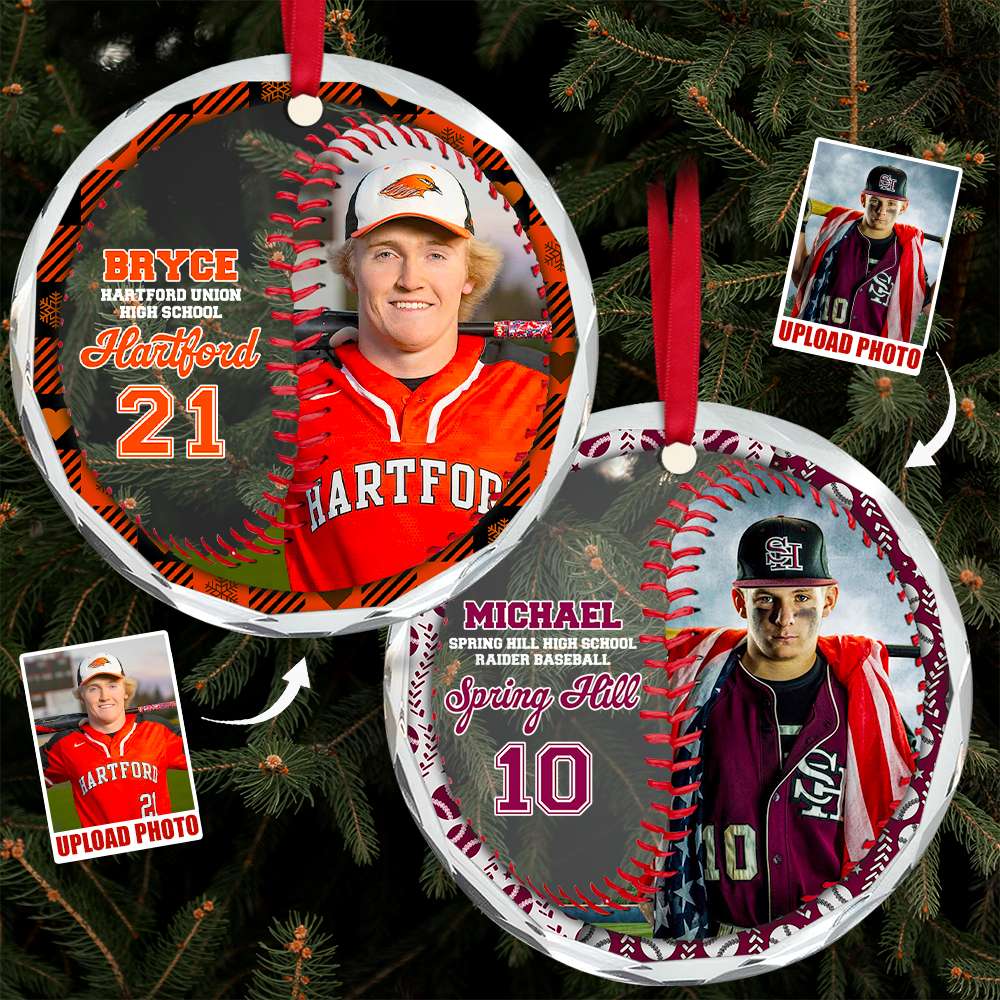 Custom Photo Gifts For Baseball Lovers Christmas Ornament 04ACDT081024 - Ornament - GoDuckee