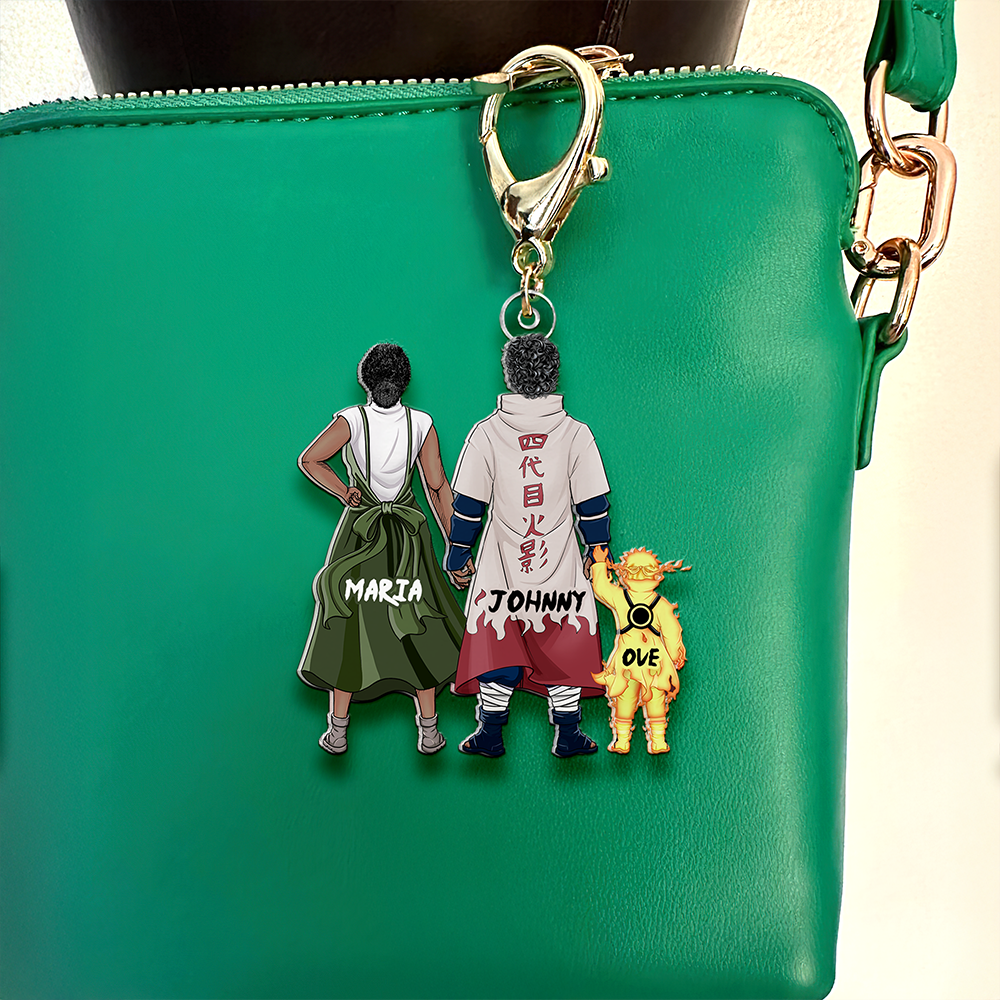 Personalized Gifts For Mom Keychain Ninja Mom And Kids 02QHHU200225PA - Keychains - GoDuckee