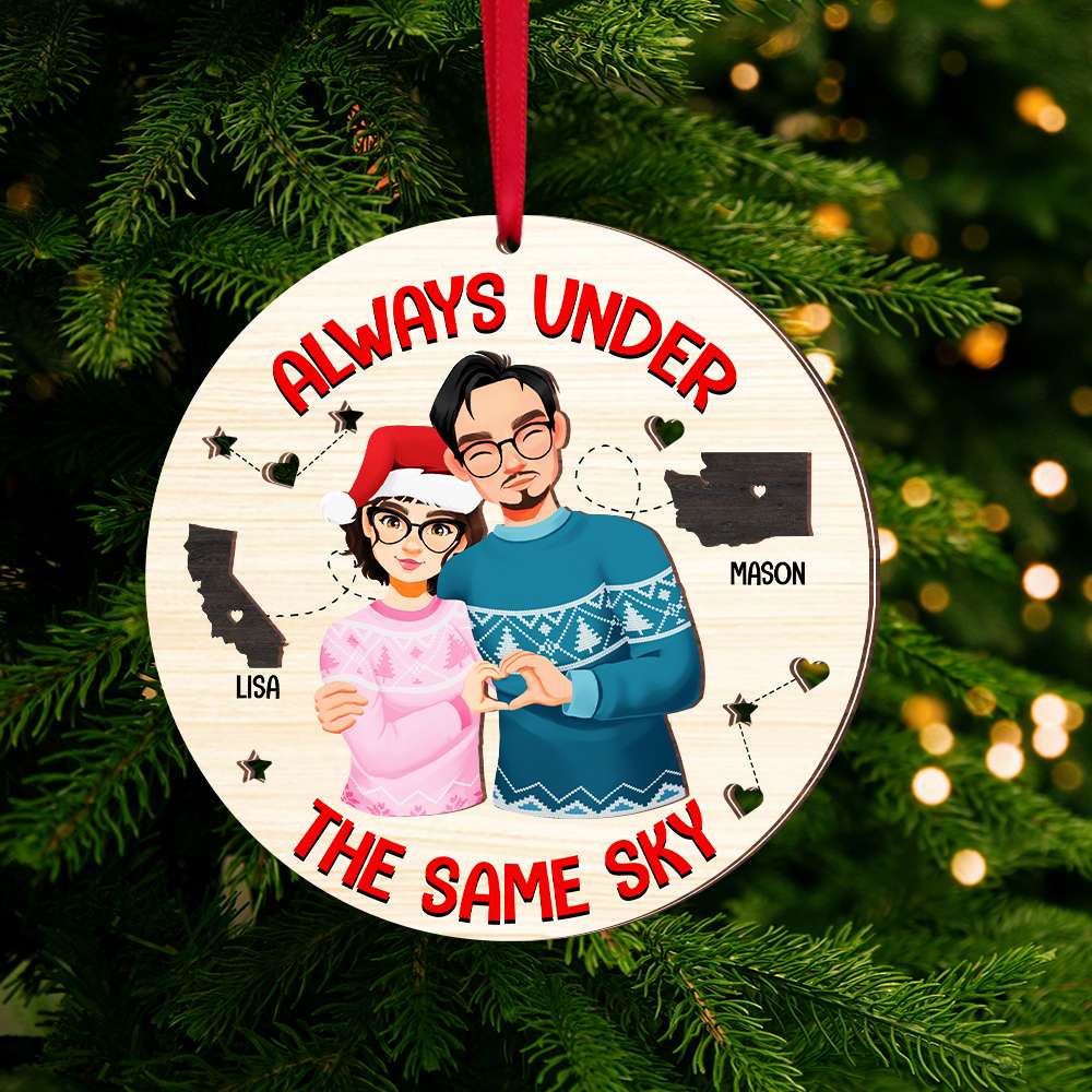 Personalized Gifts For Couple Christmas Ornament 02NAMH011024PA - Ornament - GoDuckee