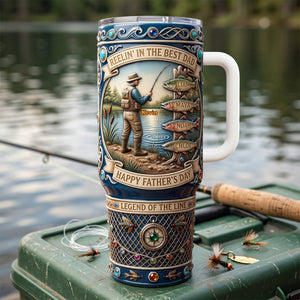 Reelin' In The Best Dad Tumbler - Personalized Gifts For Dad 01tyta240426 - Tumbler Cup - GoDuckee