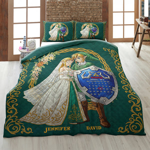 Wedding Couple Quilt Bed Set - Personalized Gifts For Couple 02naqn090725 - Blanket - GoDuckee