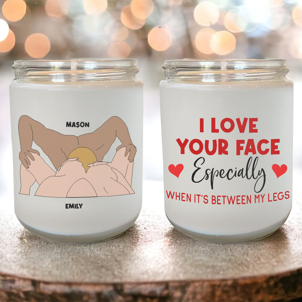 Personalized Gifts For Couple Scented Candle I Love Your Face - Scented Candle - GoDuckee