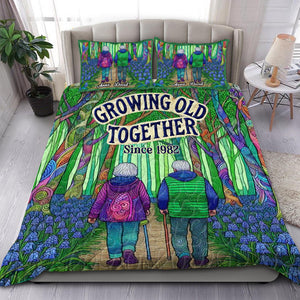 Personalized Gifts For Couple Quilt Bedding Set Special Line 04tgtn090125 Growing Old Together - Blanket - GoDuckee