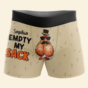 Personalized Gift For Couple Men Boxer Empty My Sack - Boxers & Briefs - GoDuckee