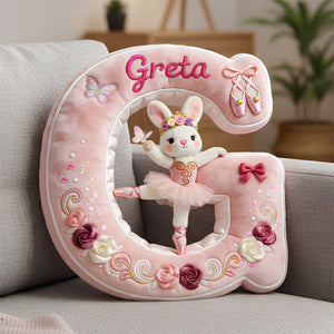 Bunny Ballet Alphabet Pillow - Personalized Gifts For Girls 01nata111225-Homacus