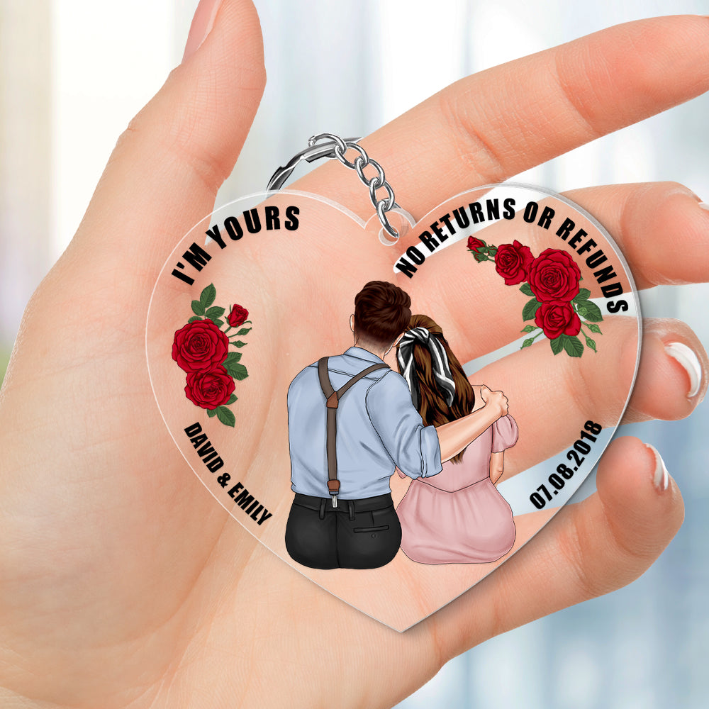 I'm Yours No Returns Or Refunds, Couple Personalized Keychain 05QHQN220623TM - Keychains - GoDuckee