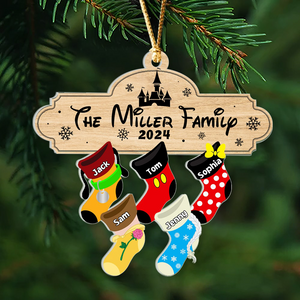 Christmas Family Socks Ornament - Personalized Cartoon Ornament - Ornament - GoDuckee