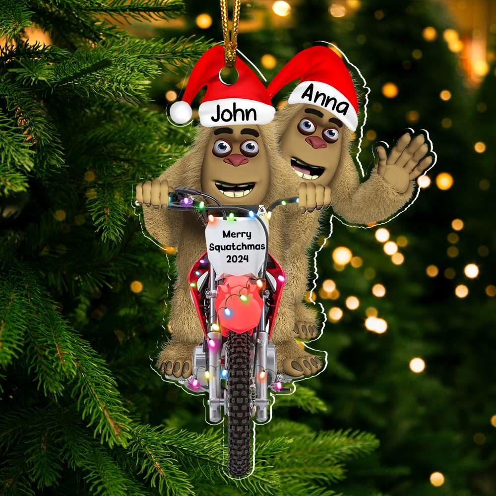 Personalized Gifts For Motocross Rider Christmas Ornament, Happy Bigfoot 02qhdt140924 - Ornament - GoDuckee