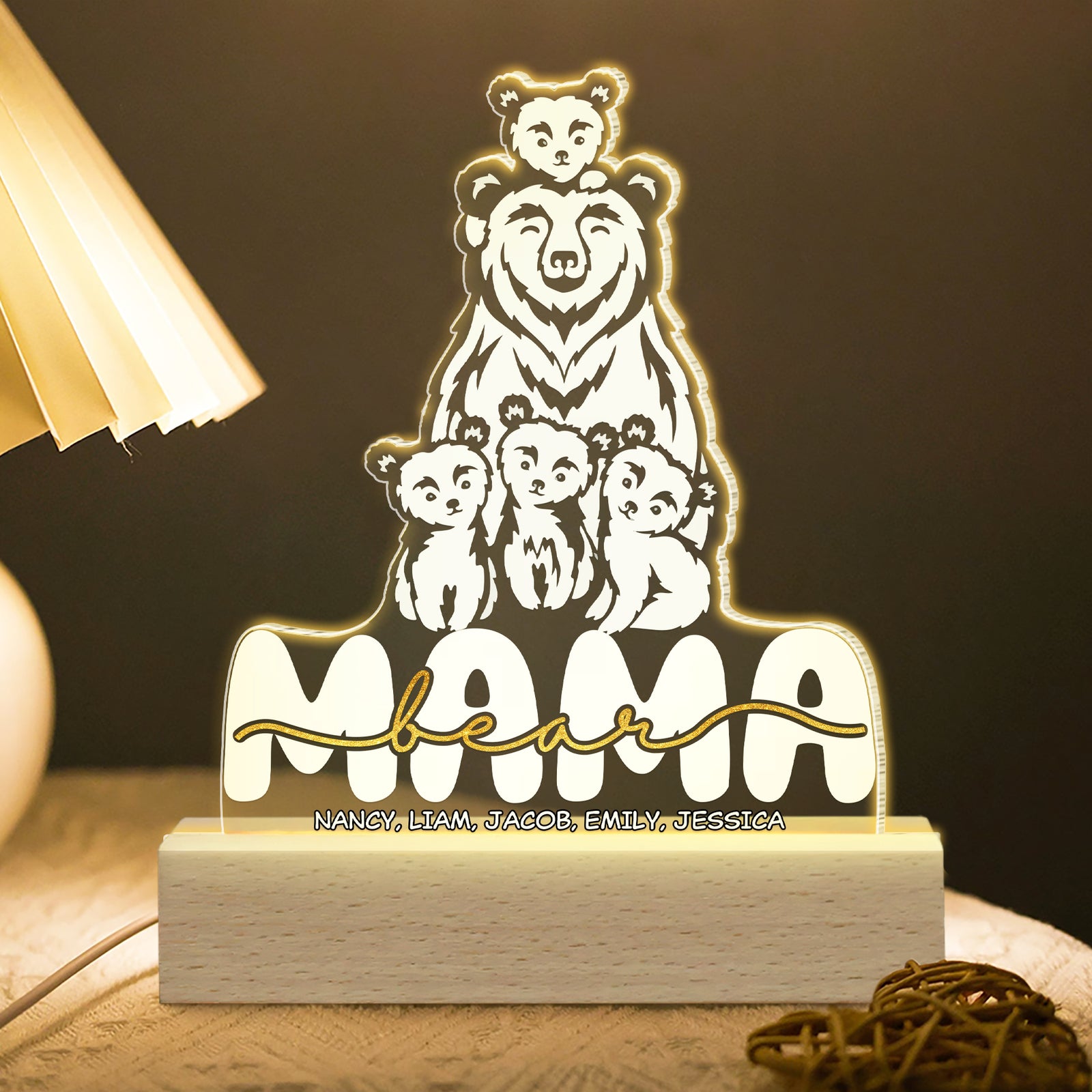 Personalized Gifts For Mom LED Light Mama Bear - Led Lights - GoDuckee