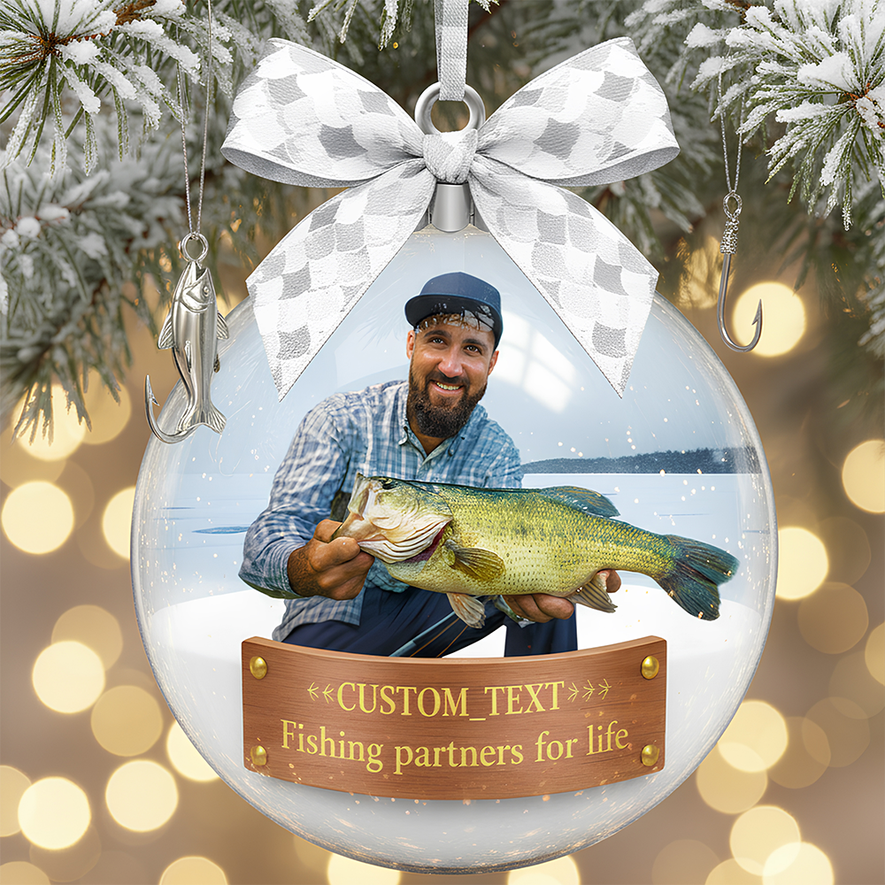 Custom Photo Gifts For Fishing Lovers Christmas Ornament 01hydt051125 - Ornament - GoDuckee