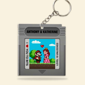 I Love You To Bits, Couple Gift, Personalized Keychain, Game Lover Couple Keychain, Gift For Gamer 02QHHN010823 - Keychains - GoDuckee