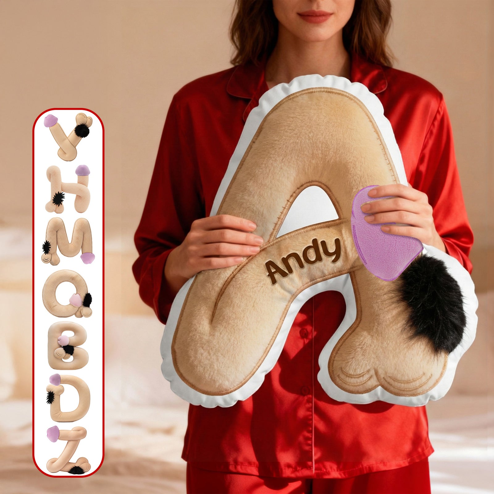 Naughty Initial Letter Custom Shaped Pillow - Personalized Gifts 01humg271225 - Pillow - GoDuckee