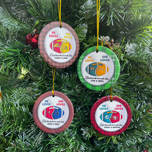 Personalized Gifts For Couple Christmas Ornament With American Football Team Logo and Mascots - Ornament - GoDuckee