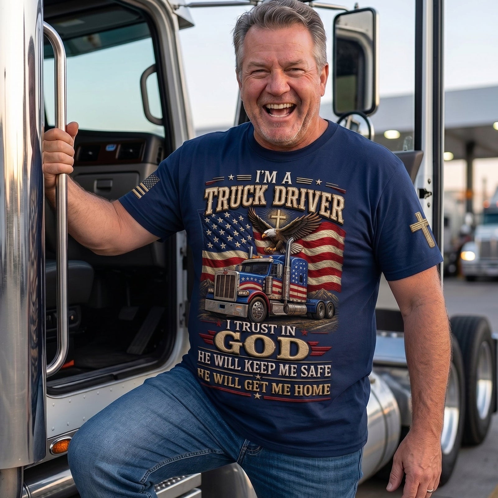 USA Truck Driver Shirt - Personalized Gifts For Dad 06palu260526 - AOP Products - GoDuckee
