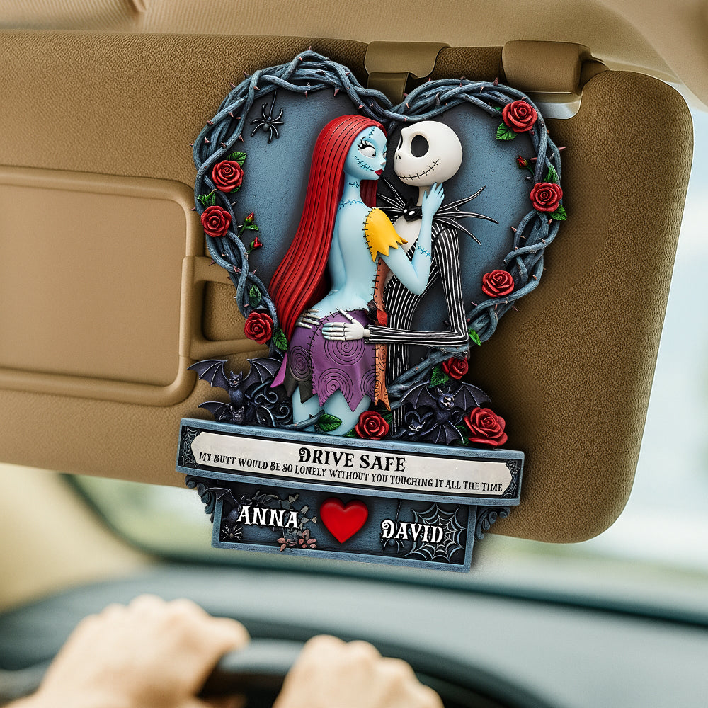 Naughty Spooky Couple Car Visor Clip - Personalized Gifts For Couple 03qhtn290525 - Car Visor Clip - GoDuckee