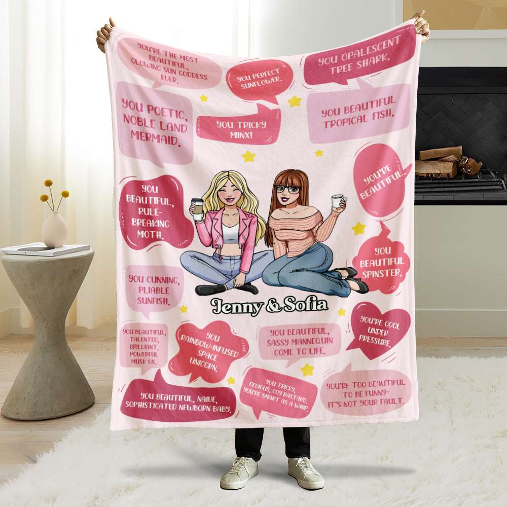 Personalized Gifts For Bestie Blanket Besties Girl 02KAMH130125HH - Blanket - GoDuckee