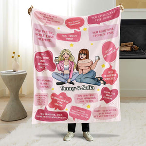 Personalized Gifts For Bestie Blanket Besties Girl 02KAMH130125HH - Blanket - GoDuckee
