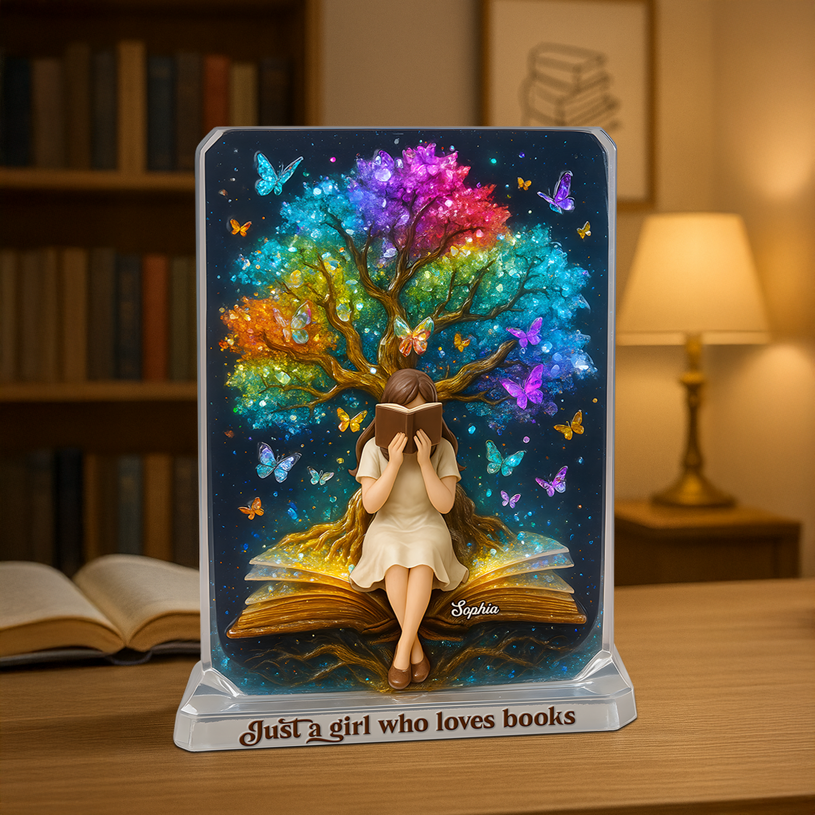 Reading Girl Acrylic Plaque - Personalized Gifts For Book Lovers 01topu160625 - Shaped Plaques - GoDuckee