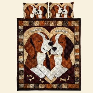 Personalized Gifts For Dog Couple Quilt Bed Set 01qnqn011124 - Blanket - GoDuckee