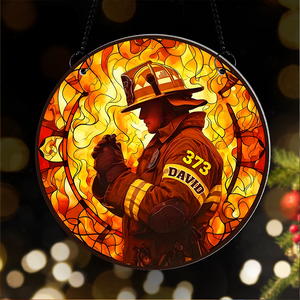 Personalized Gifts For Firefighter Suncatcher Ornament 103acpu290824 - Ornament - GoDuckee