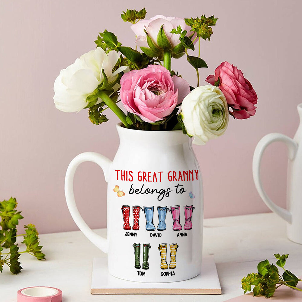 Personalized Gifts For Grandma Flower Vase This Great Granny Belongs To Us 04hutn010324 - Flower Vase - GoDuckee