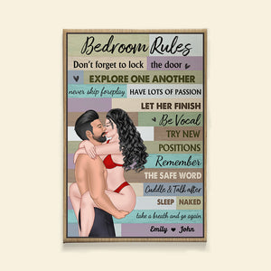 Bedroom Rules, Couple Gift, Personalized Poster, Naughty Couple Canvas Print - Poster & Canvas - GoDuckee