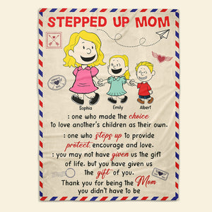 Personalized Gifts For Mom Blanket Stepped Up Mom 04TOQN010425HH - Blanket - GoDuckee