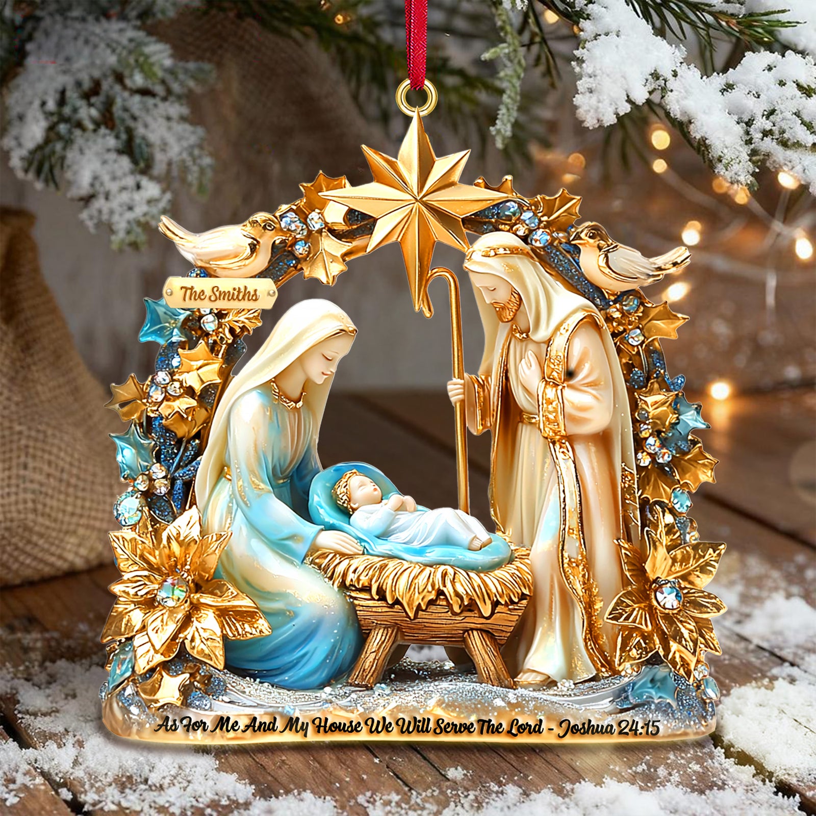 Faithful Nativity Acrylic Ornament - Personalized Gifts For Family 02TGMG031125 - Ornament - GoDuckee