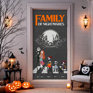 Personalized Halloween Gifts For Family Door Cover 03ohpu050924 - Door Covers - GoDuckee