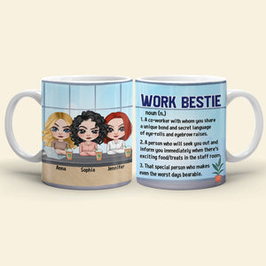 Work Bestie, Gift For Coworkers, Personalized Mug, Coworkers Friends Mug - Coffee Mug - GoDuckee