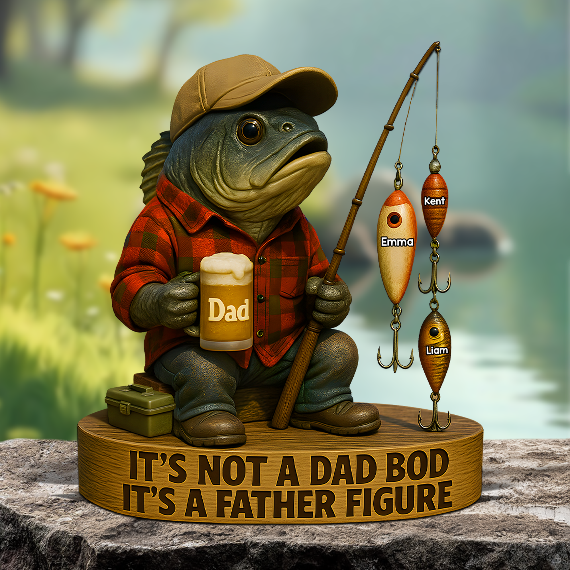 Fishing Dad Acrylic Plaque - Personalized Gift For Dad 03XQPU020525 - Shaped Plaques - GoDuckee