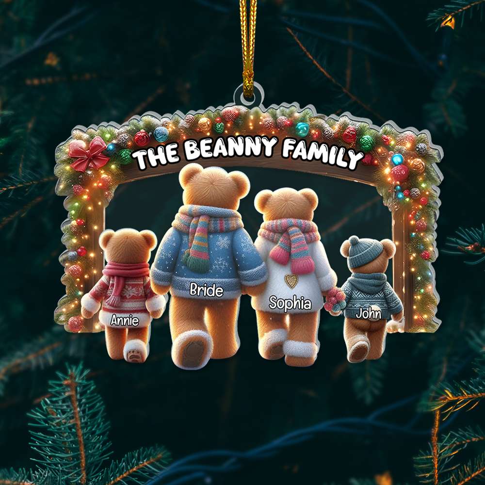 Personalized Gifts For Family, Bear Family Walking Hand In Hand 01OHLU291024 - Ornament - GoDuckee