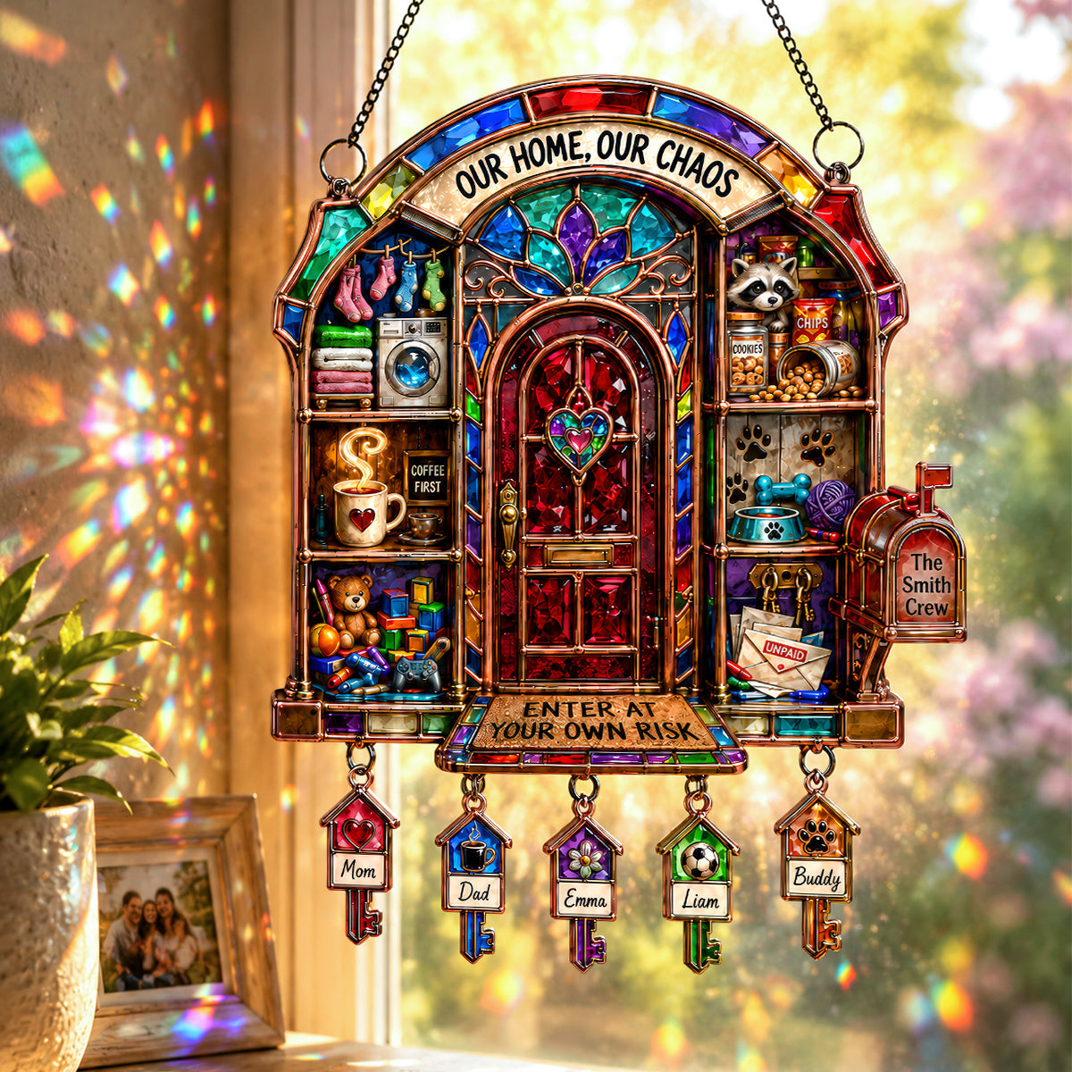 Door Light Suncatcher Ornament - Personalized Gifts For Family 05hadh260626 - Ornament - GoDuckee