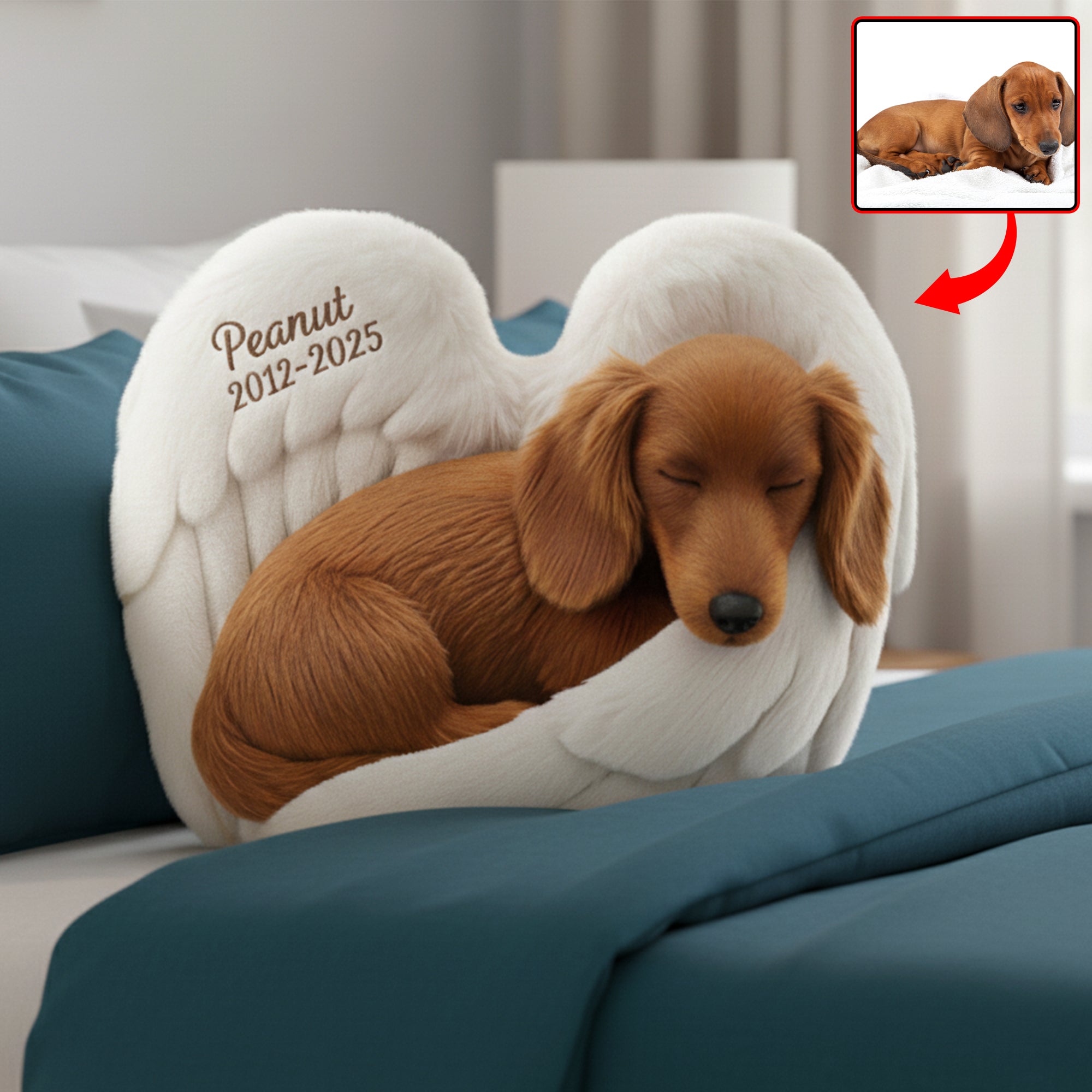 Dog Heaven Custom Shaped Pillow - Custom Photo Gifts For Dog Lover 05NAQN101125 - Pillow - GoDuckee