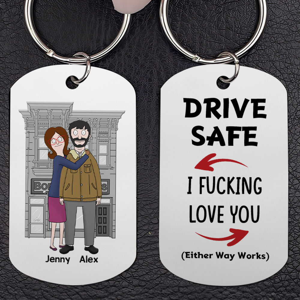 Personalized Gifts For Couple Keychain Drive Safe 02OHMH030125HG - Keychains - GoDuckee
