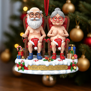 Naughty Old Couple Christmas Ornament - Personalized Gifts For Couple 03ohqn300825 - Ornament - GoDuckee