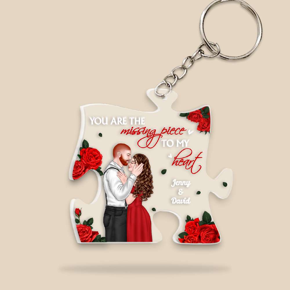 Couple hot sale puzzle keychain