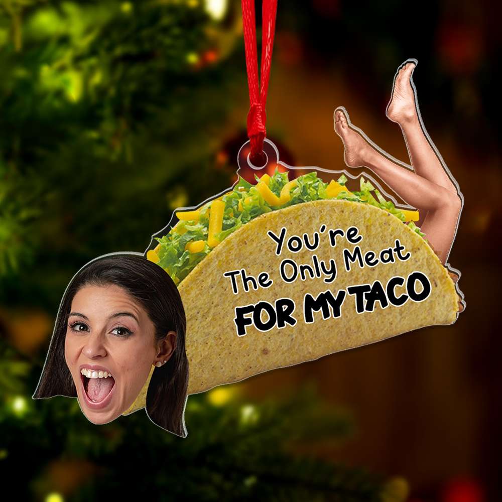 Custom Photo Gifts For Funny Couple Tacos Ornament 02OHLU240924 - Ornament - GoDuckee