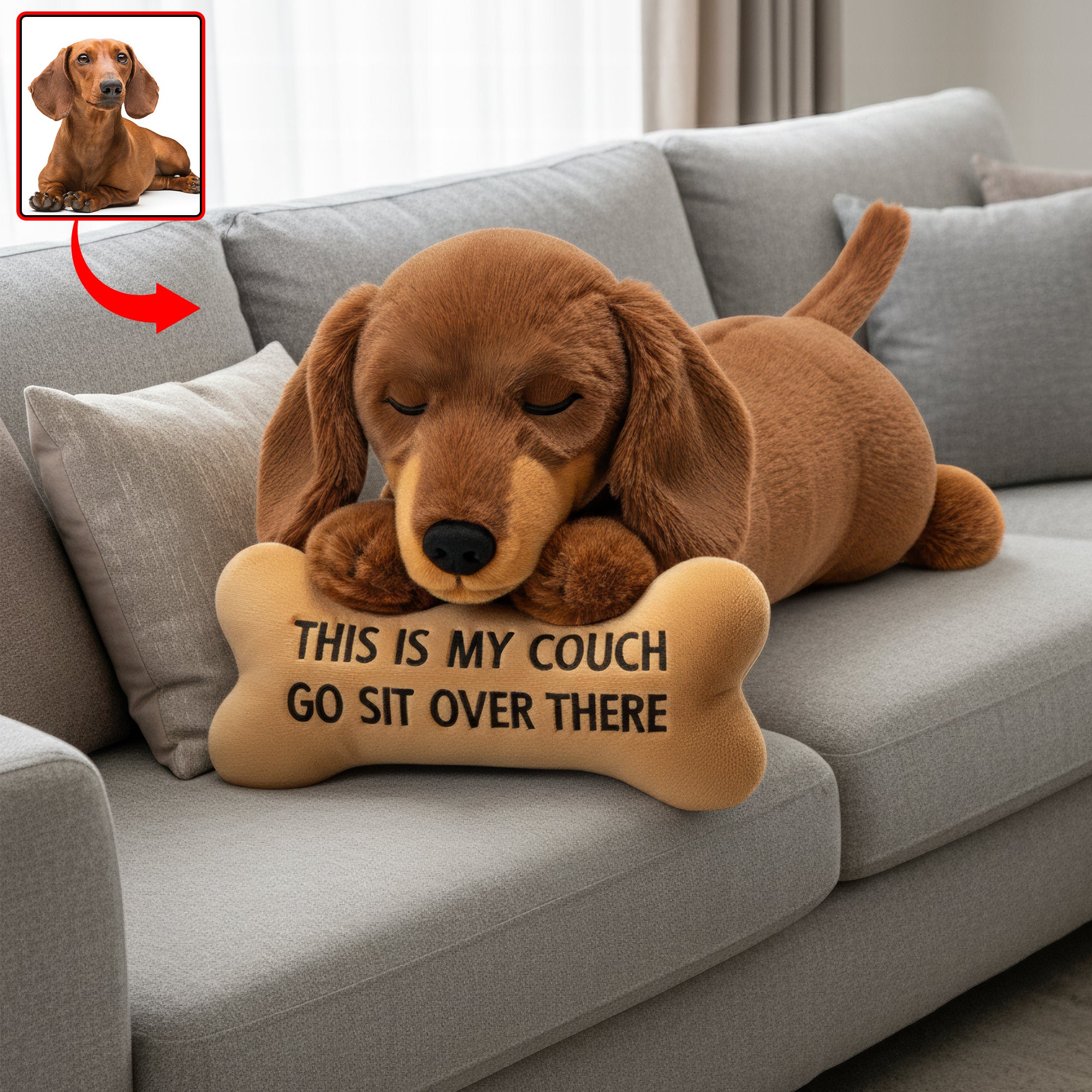 Dog Custom Shaped Pillow - Custom Photo Gifts For Dog Lover 06NAQN101125 - Pillow - GoDuckee