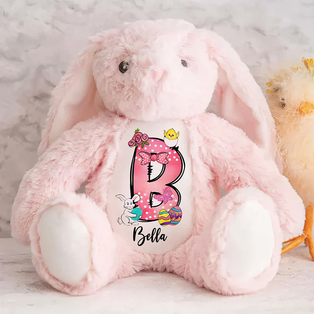 Personalized Gift For Easter Day Alphabet Stuffed Bunny 04XQMH130325 - Bunny - GoDuckee